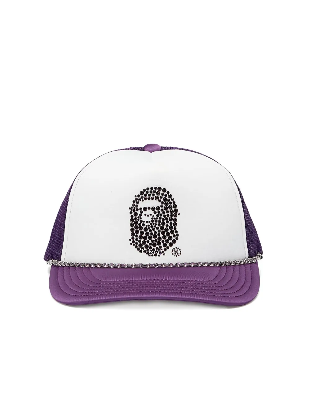 A Bathing Ape X Swarovski Rhinestone Ape-head Mesh Cap In Multi