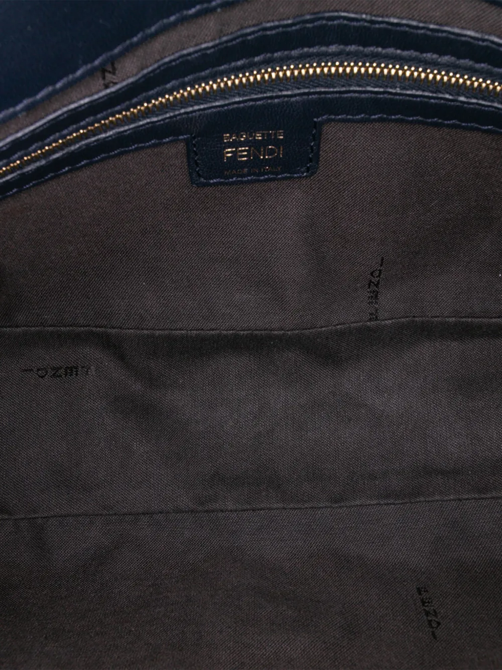 Pre-owned Fendi 2010-2024 Zucca Embossed Leather Baguette Satchel In Black