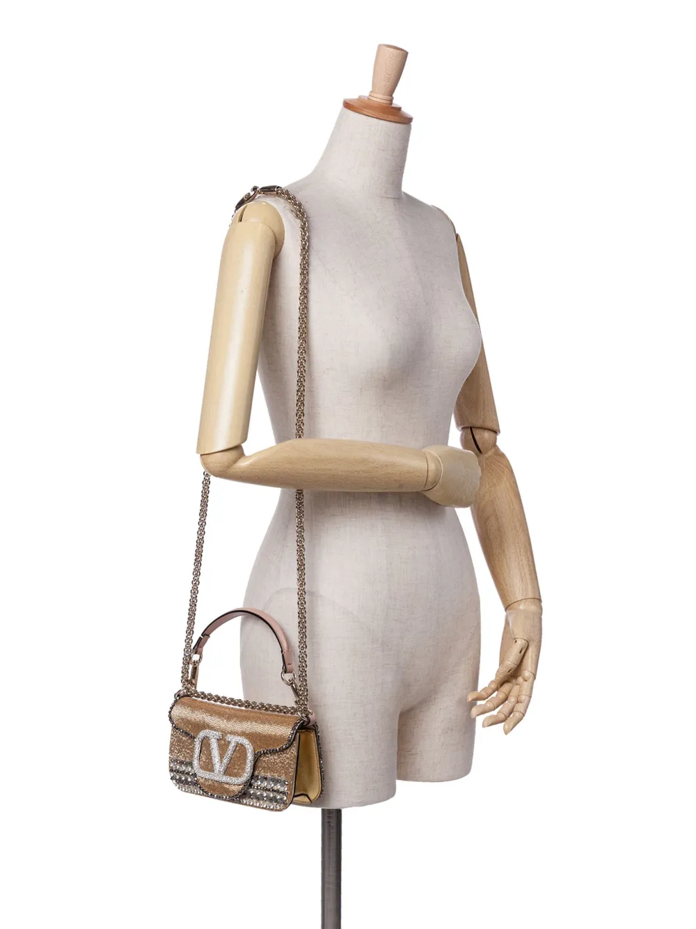 Valentino Garavani Pre-Owned 2021-2025 Small Swarovski Crystal Embroidered Vlogo Loco satchel | Pre-Owned | Image 2