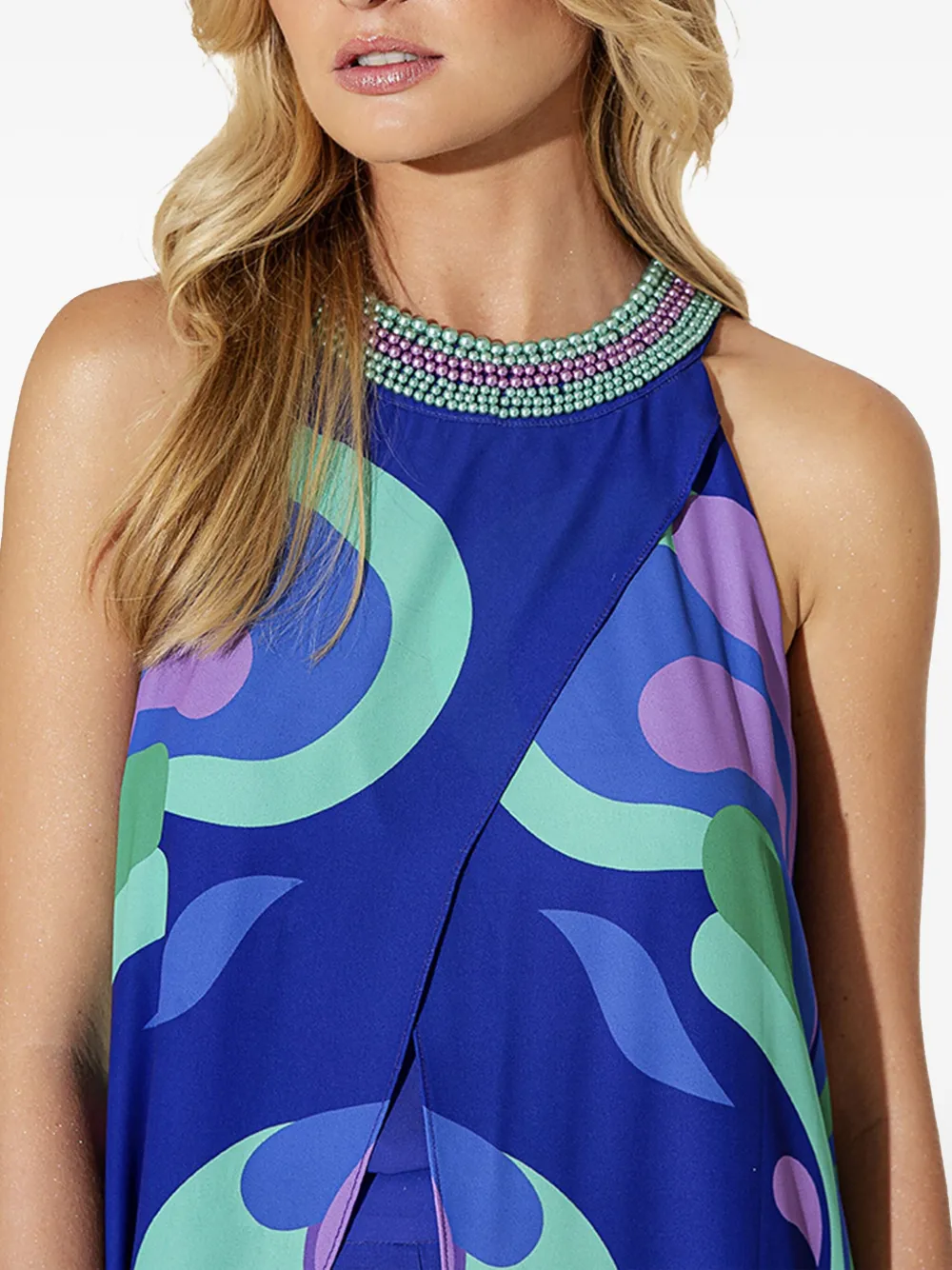 Allure Jurk met kralenprint Blauw