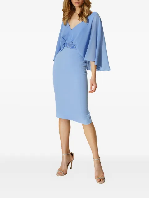 Allure cape-detail pencil mini dress