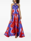Allure beaded-neckline maxi dress - Purple