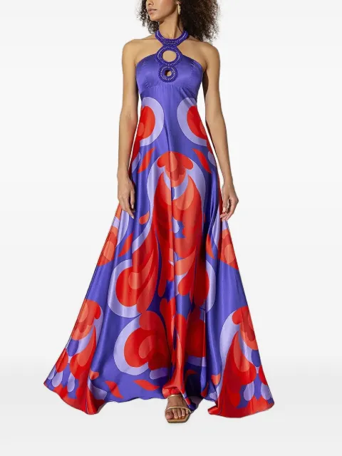 Allure beaded-neckline maxi dress