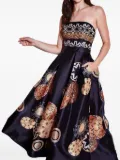 Allure strapless print dress - Black