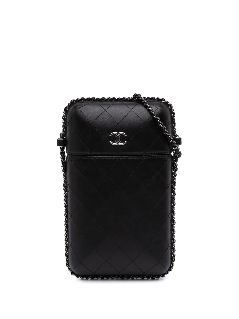 CHANEL Pre-Owned 2019 ココマーク マトラッセ ラムスキン チェーンアラウンド フォンホルダー ショルダーバッグ - CHANEL Pre-Owned 2019 ココマーク マトラッセ ラムスキン チェーンアラウンド フォンホルダー ショルダーバッグ -
