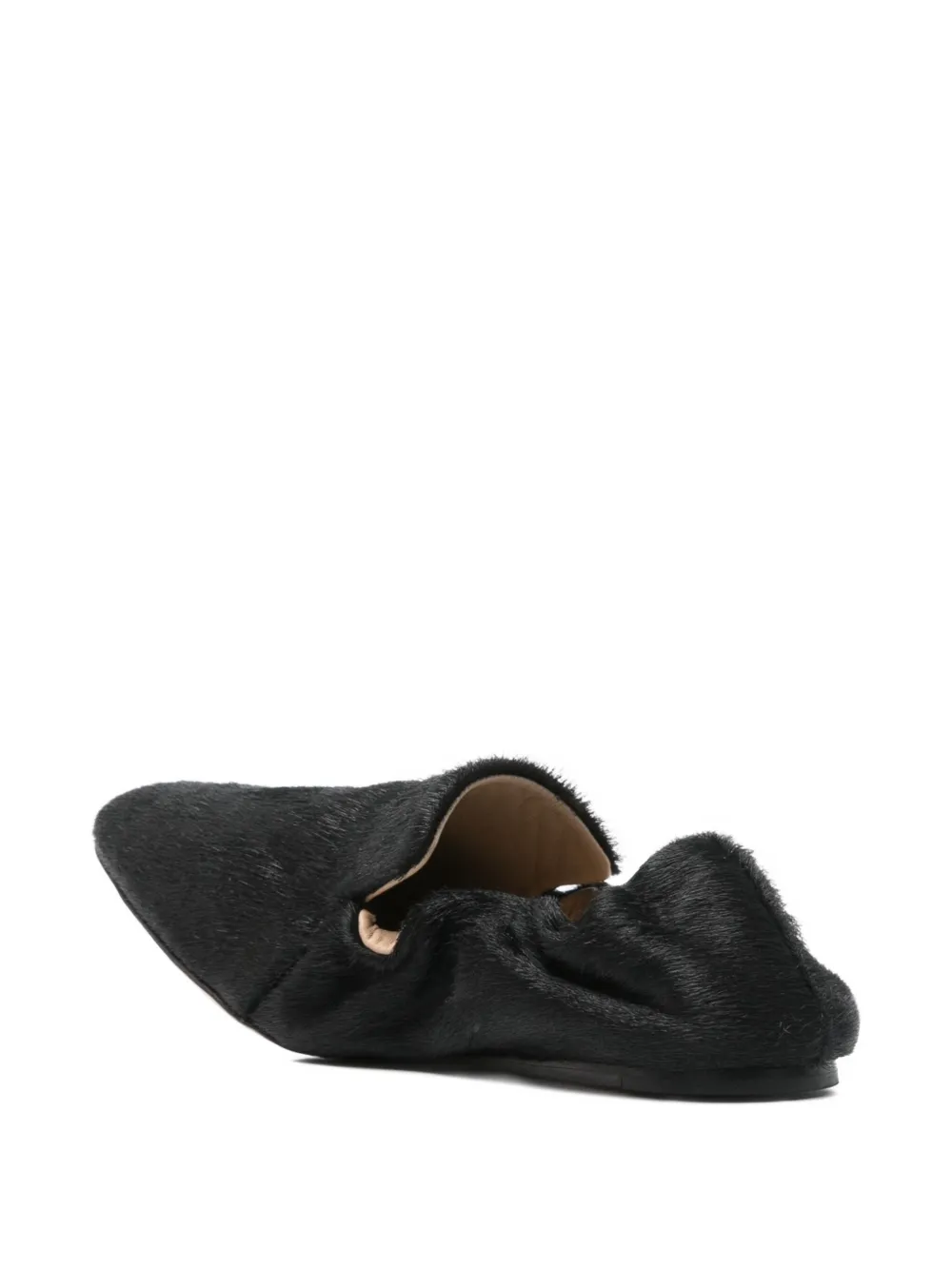Le Monde Beryl fur-trimmed loafers Black