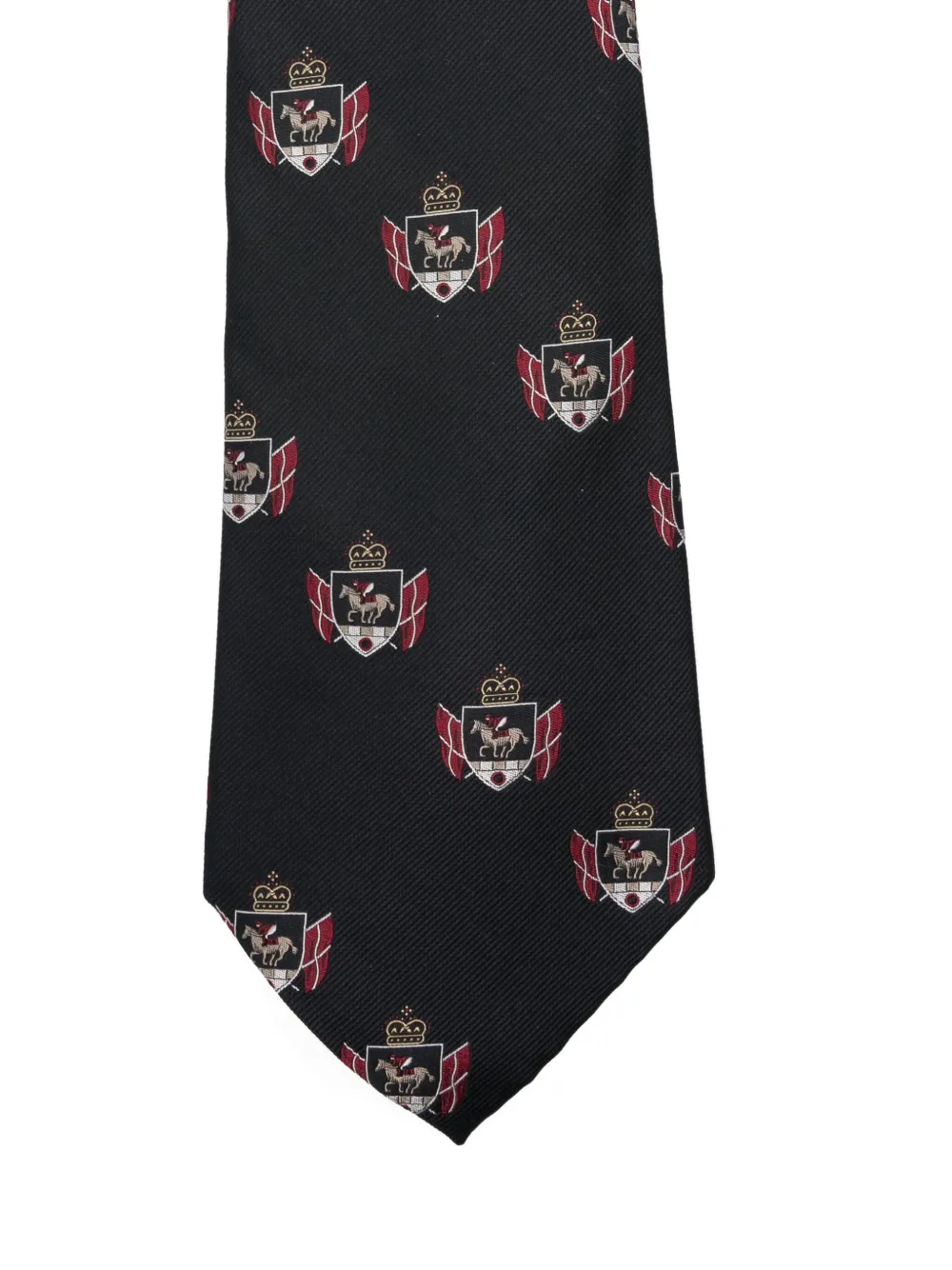 Junya Watanabe Crest-pattern Tie In Black