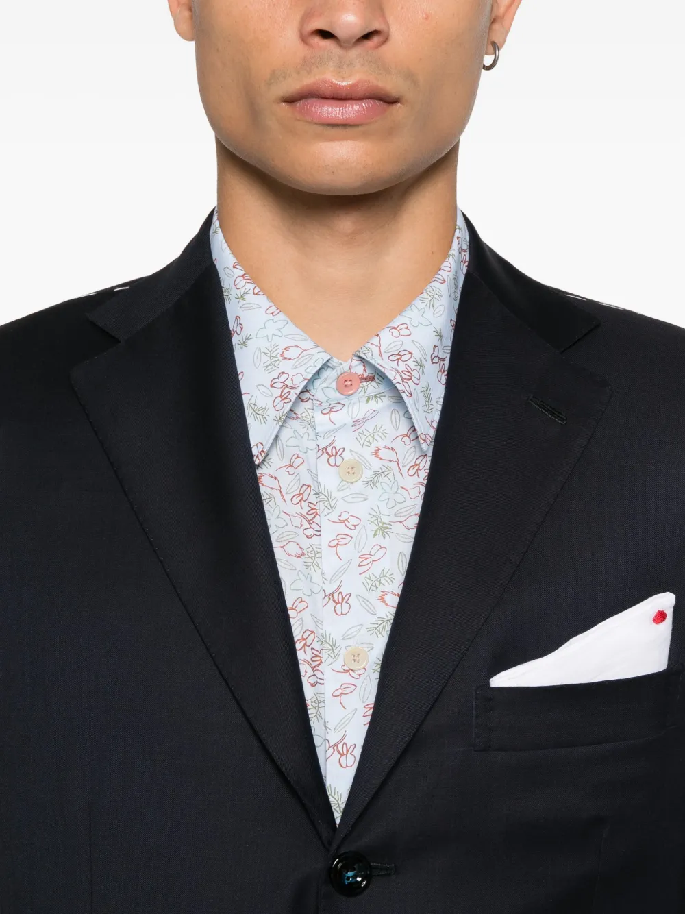 Kiton Pak met enkele rij knopen Blauw