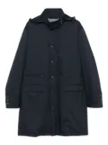 Kiton hooded buttoned coat - Blue
