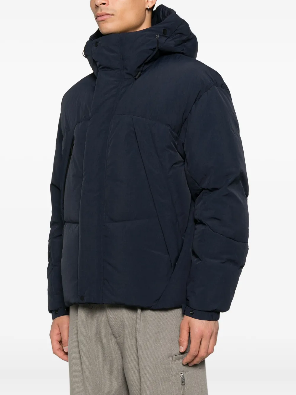 JG1 Gewatteerd jack met capuchon Blauw