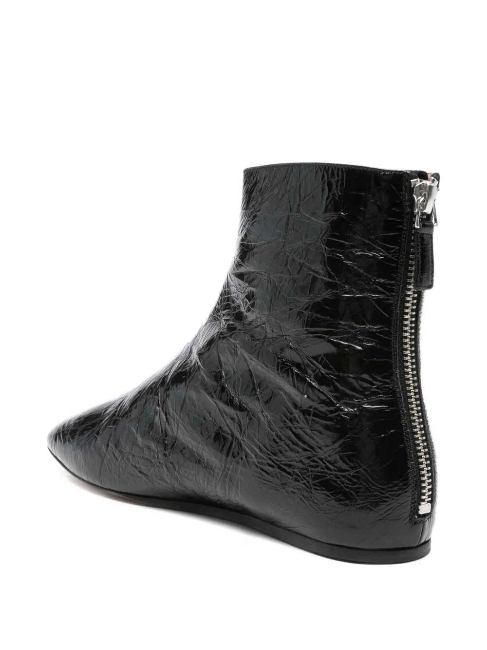 Le Monde Beryl zip-detail flat ankle boots Black