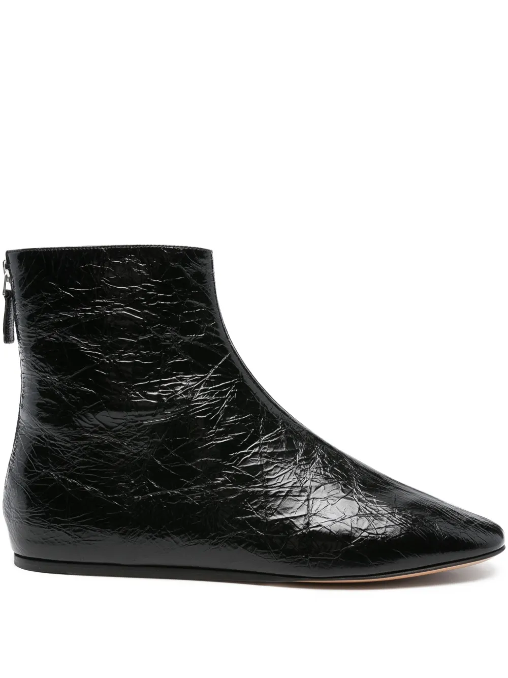 Le Monde Beryl zip-detail flat ankle boots Black