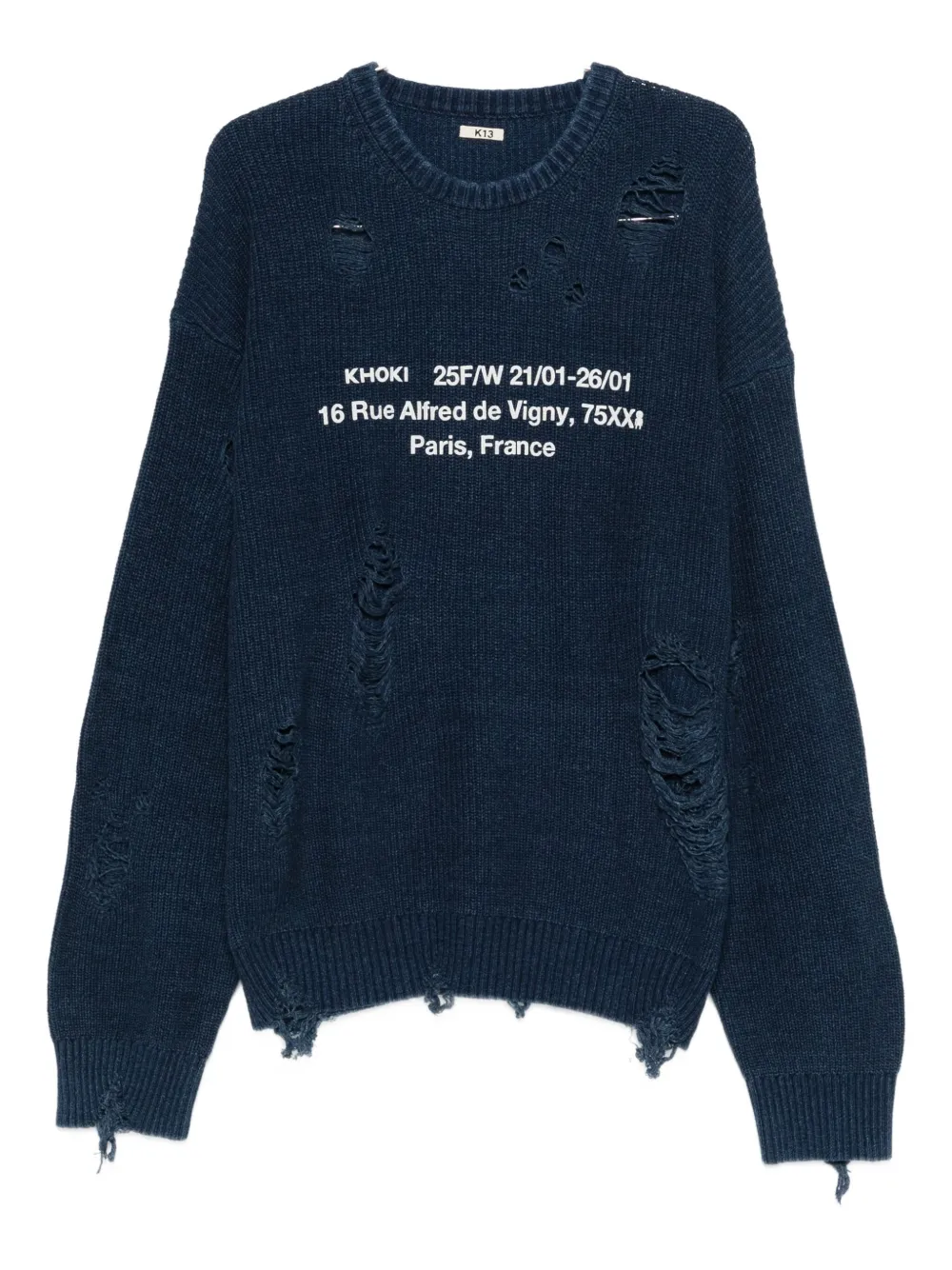 KHOKI distressed sweater | Blue | Image 1
