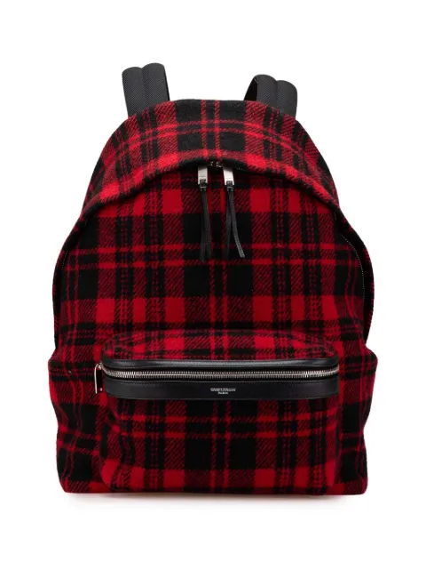 Saint Laurent Pre-Owned 2020 Wool Tartan City backpack