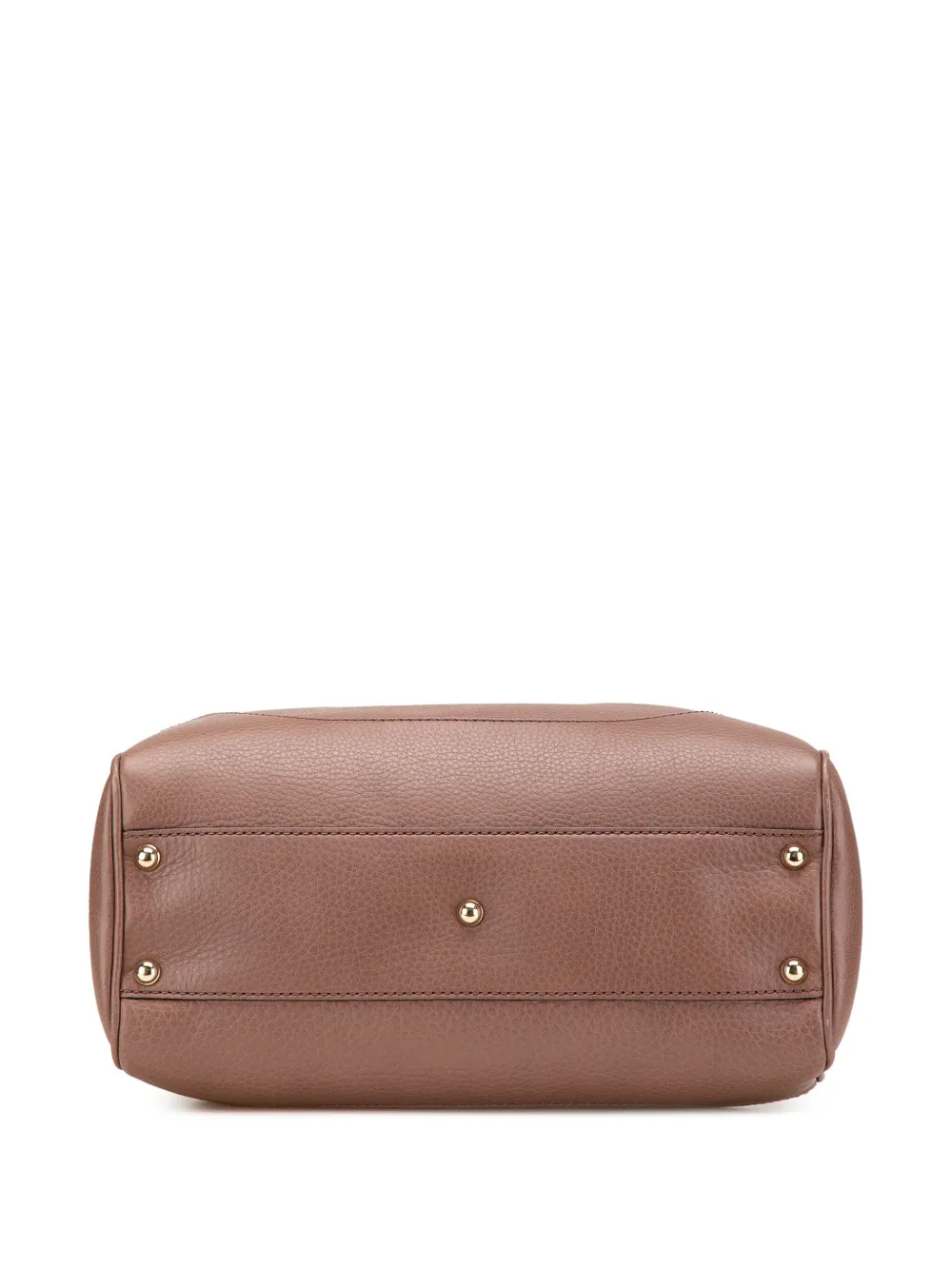 Pre-owned Gucci 2000-2015 Small Pebbled Calfskin Diana Bamboo Top Handle Tote Satchel In Brown