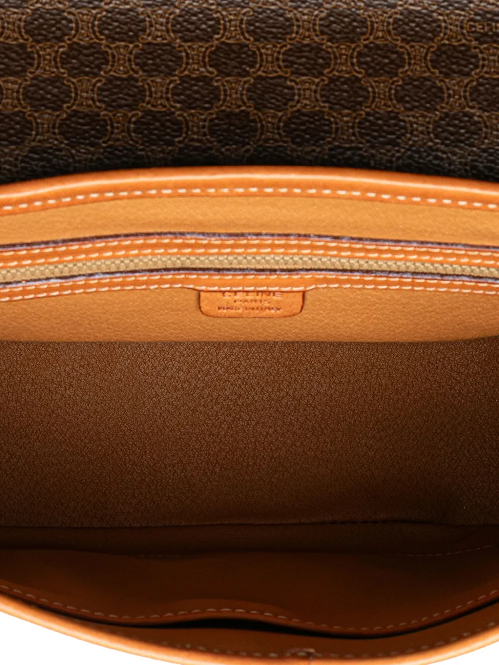 Pre-owned Celine 1994 Macadam Coated Canvas Satchel