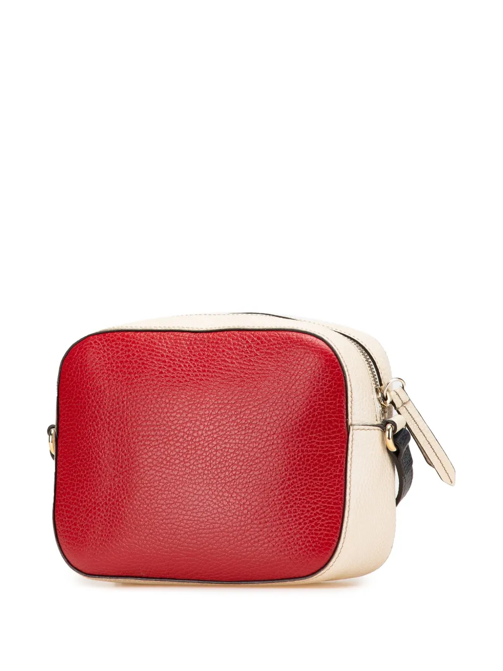 Pre-owned Gucci 2000-2015 Small Tricolor Leather Soho Disco Crossbody Bag In Red