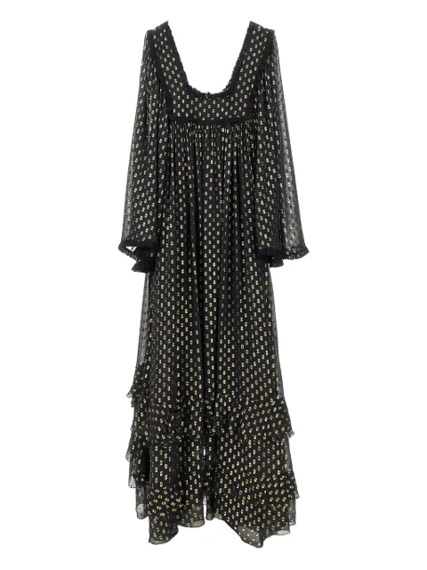 Chloé polka-dot ruffled maxi dress