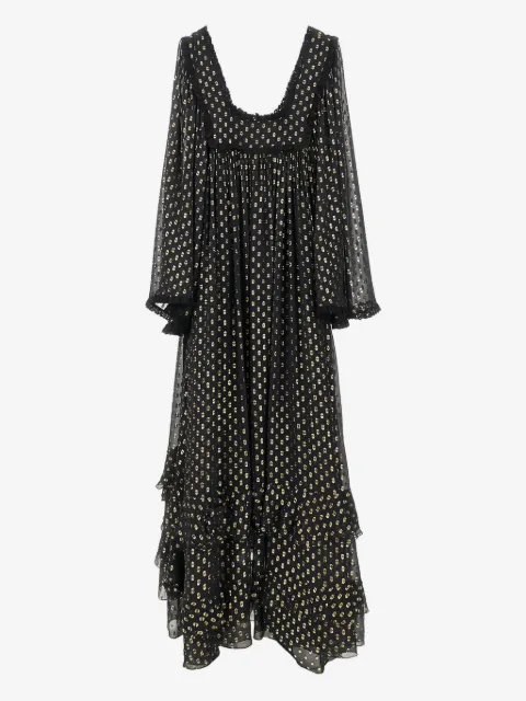 Chloé polka-dot ruffled maxi dress