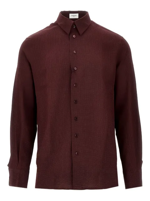 Saint Laurent camisa con motivo de micropuntos