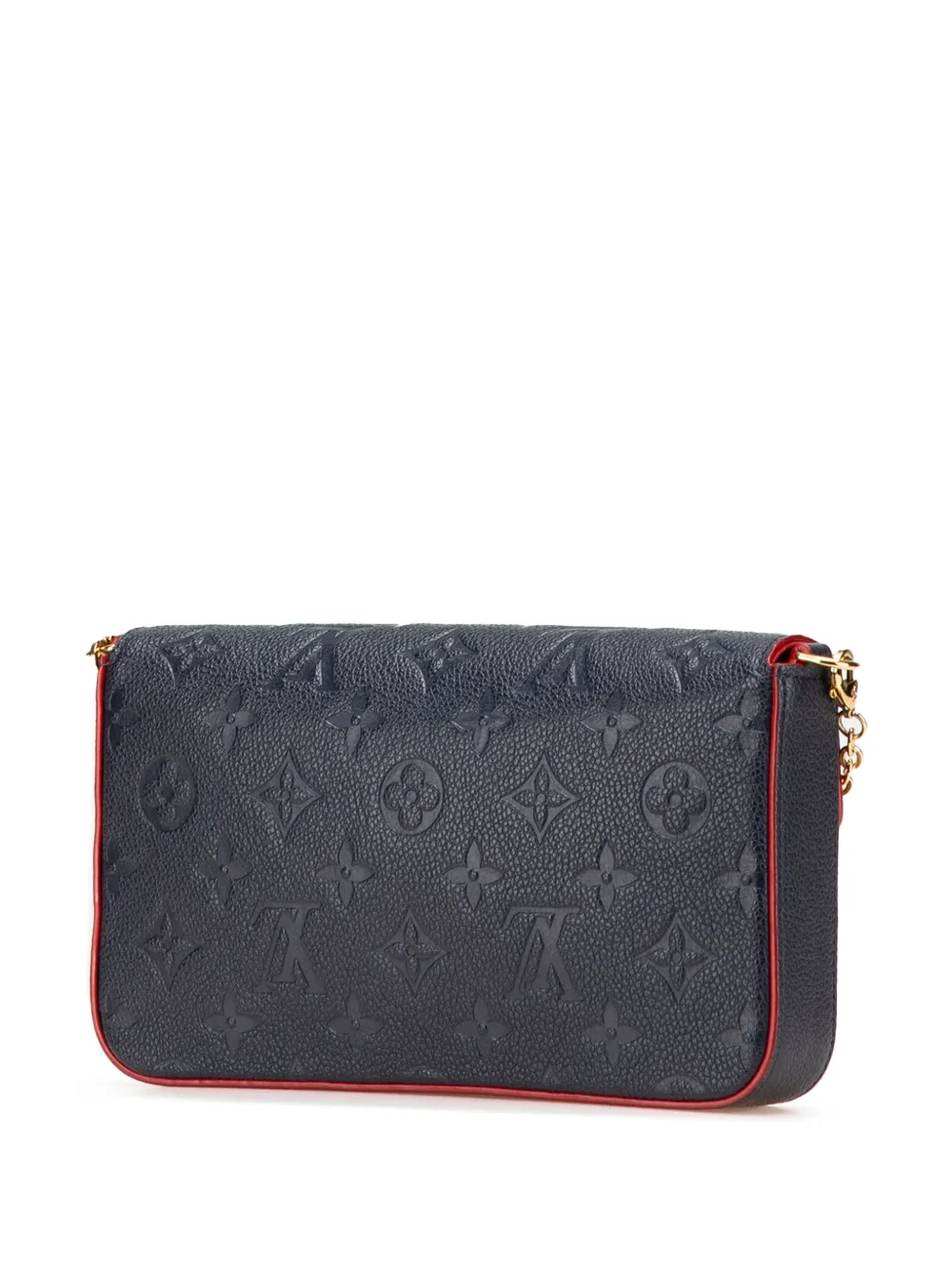 Pre-owned Louis Vuitton 2021-2025 Monogram Empreinte Pochette Felicie Crossbody Bag In Blue