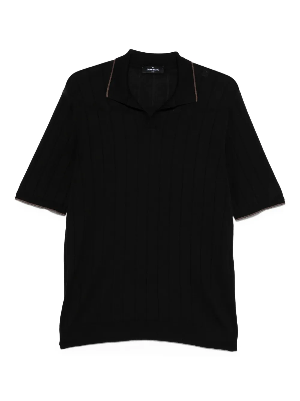 Gran Sasso ribbed polo T-shirt | Black | Image 1