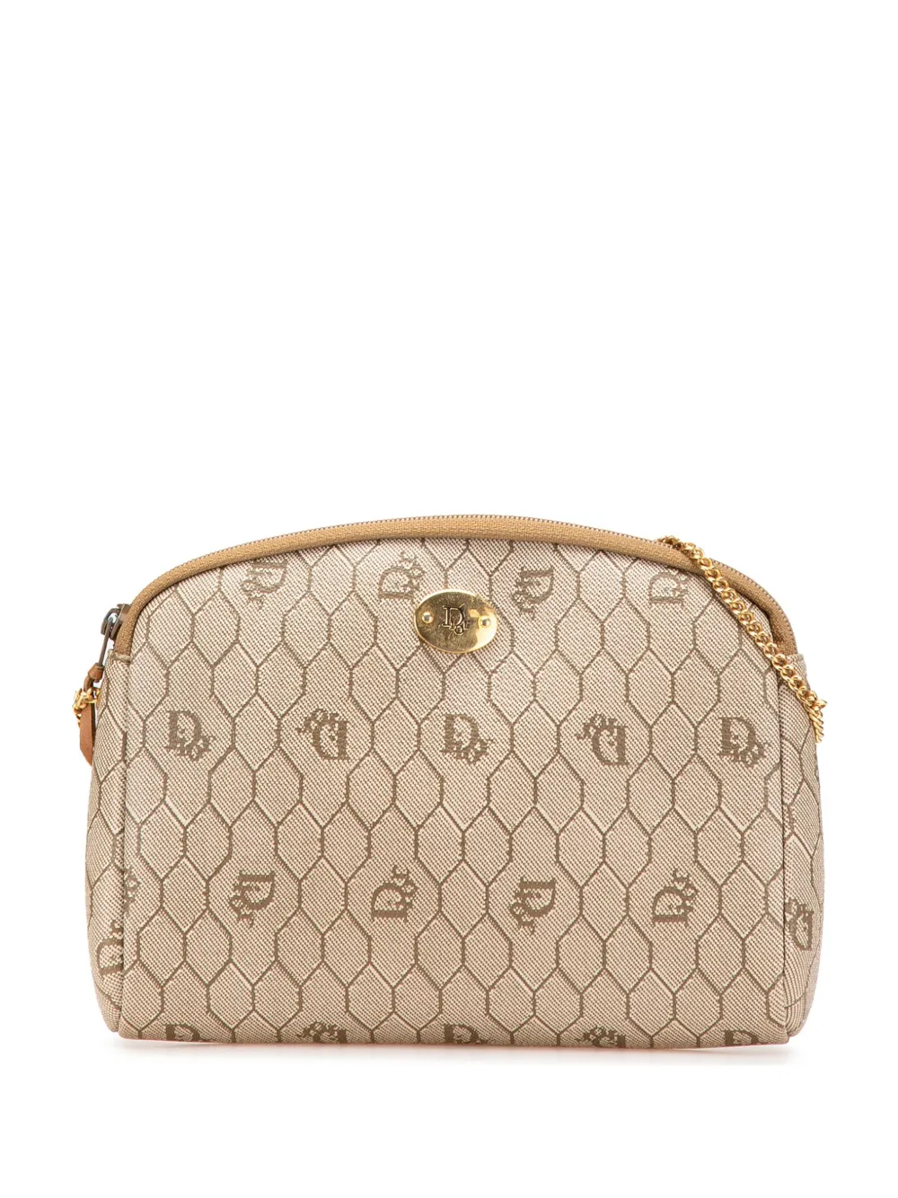 Christian Dior Pre-Owned 20th Century Honeycomb Coated Canvas Chain crossbody bag | Brown | Image 1