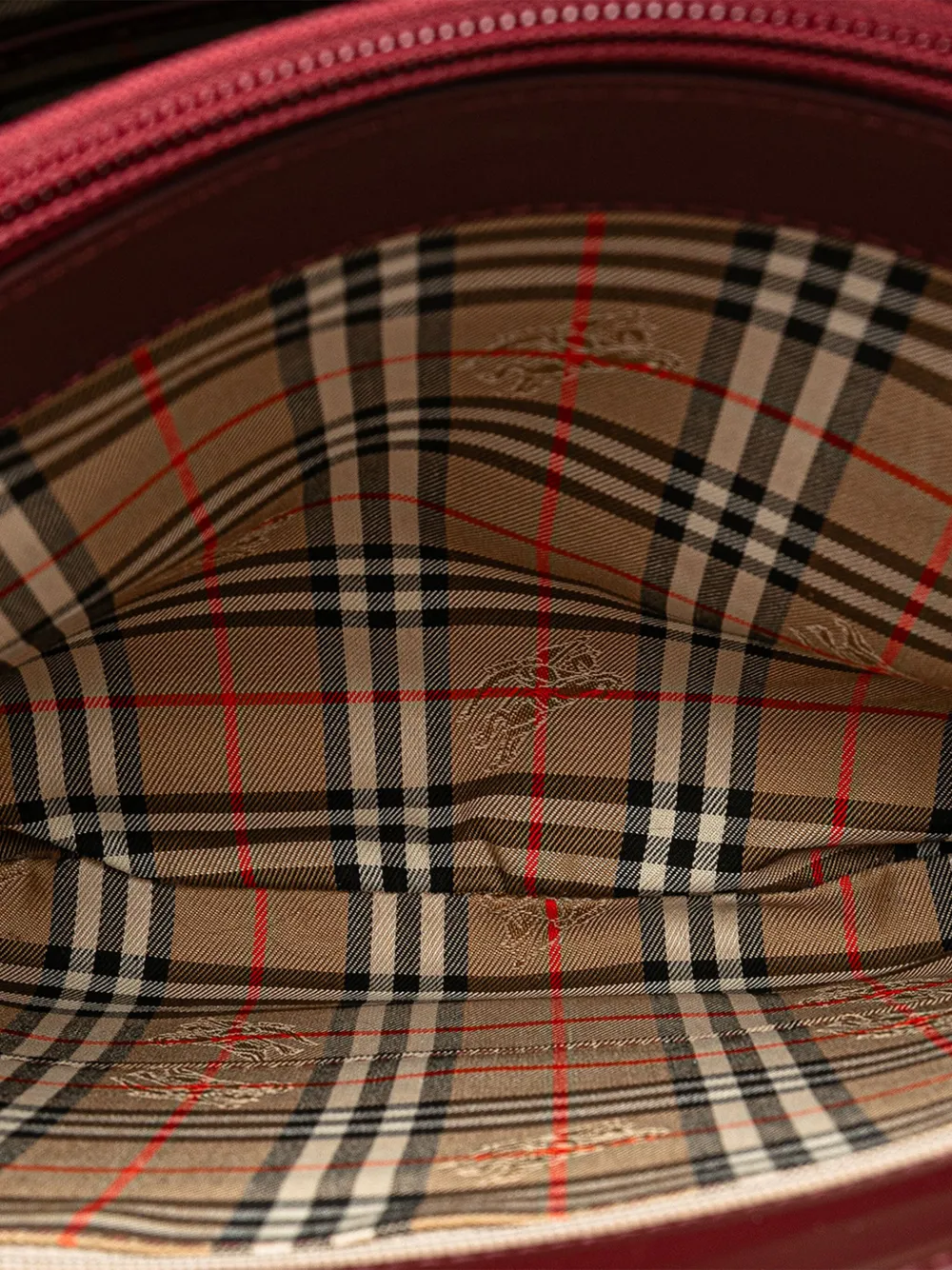 Pre-owned Burberry 2000-2017 House Check Trimmed Leather Tote Bag