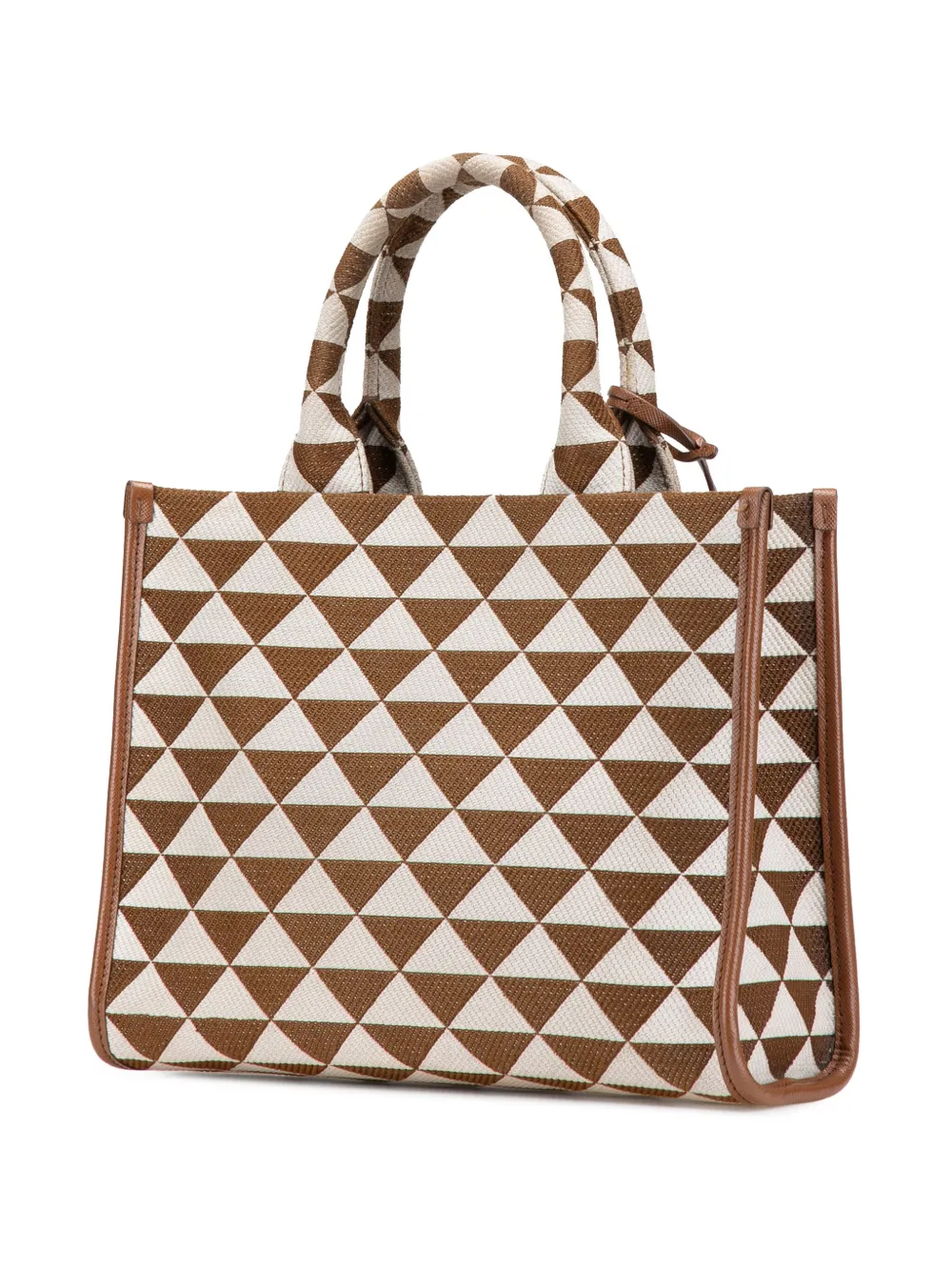 Pre-owned Prada 2013-2025 Small Canvas Symbole Triangolo Satchel