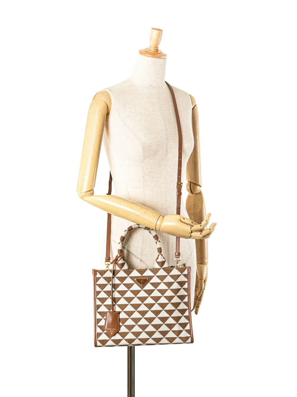 Pre-owned Prada 2013-2025 Small Canvas Symbole Triangolo Satchel
