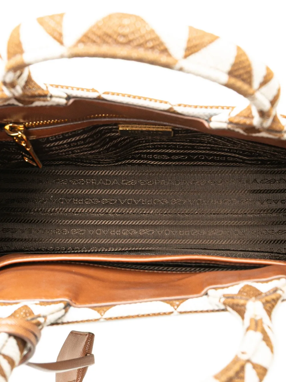 Pre-owned Prada 2013-2025 Small Canvas Symbole Triangolo Satchel
