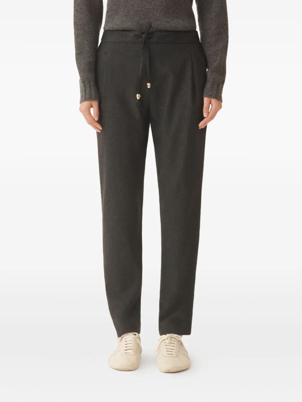 Fabiana Filippi Broek van wolblend met trekkoord Grijs