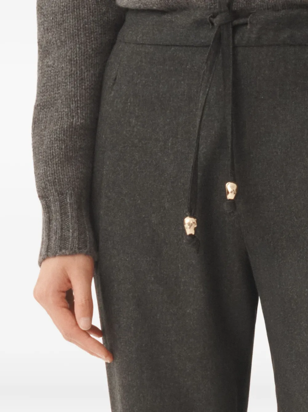 Fabiana Filippi Broek van wolblend met trekkoord Grijs