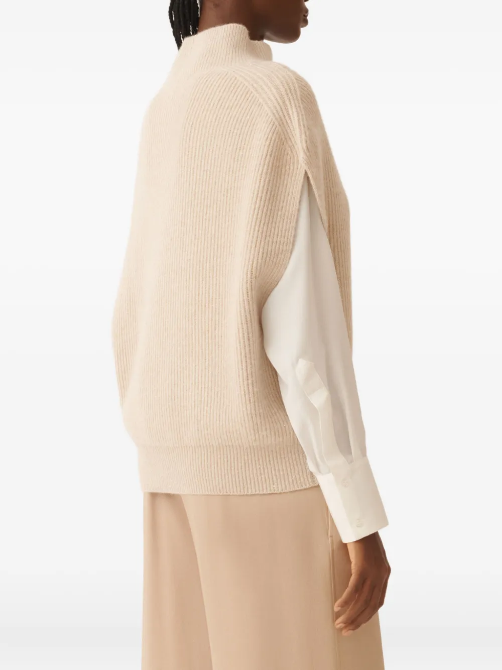 Fabiana Filippi Ribgebreid hemd Beige