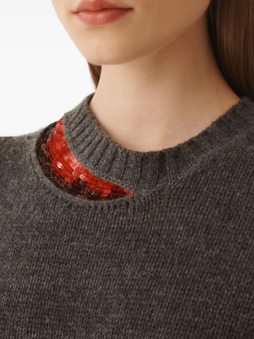 Fabiana Filippi Crew-neck Sweater In Gray