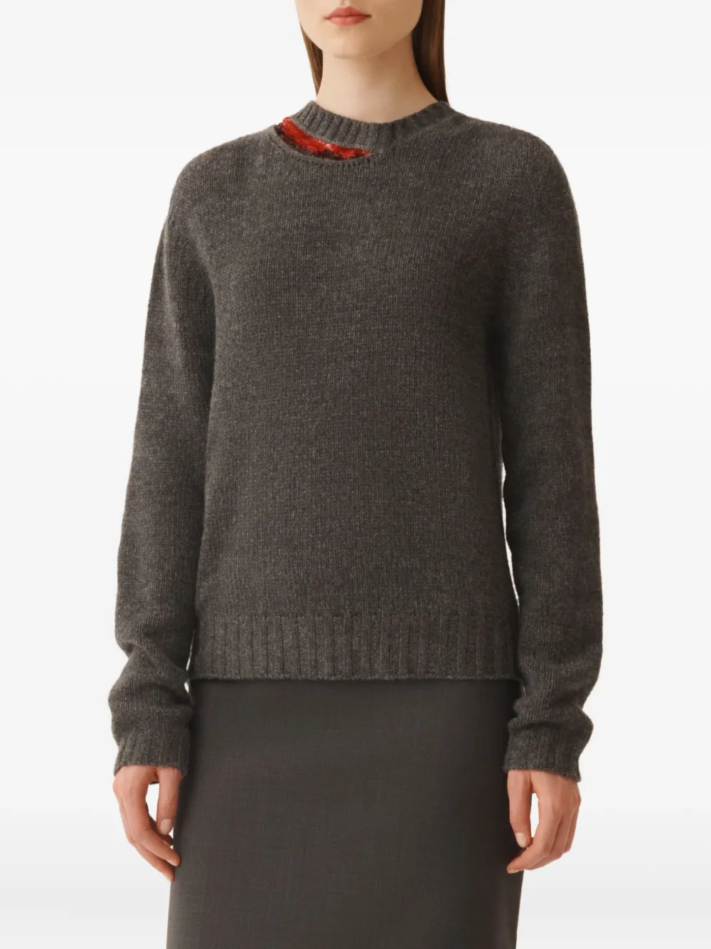 Fabiana Filippi Crew-neck Sweater In Gray