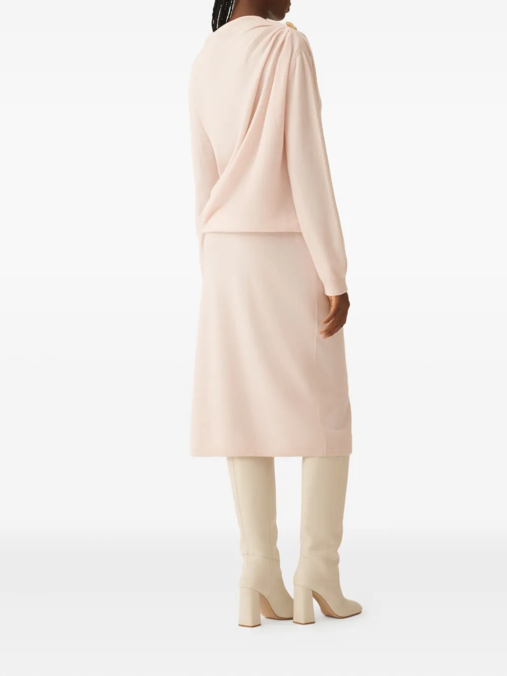 Fabiana Filippi Gedrapeerde midi-jurk met knoopdetail Roze