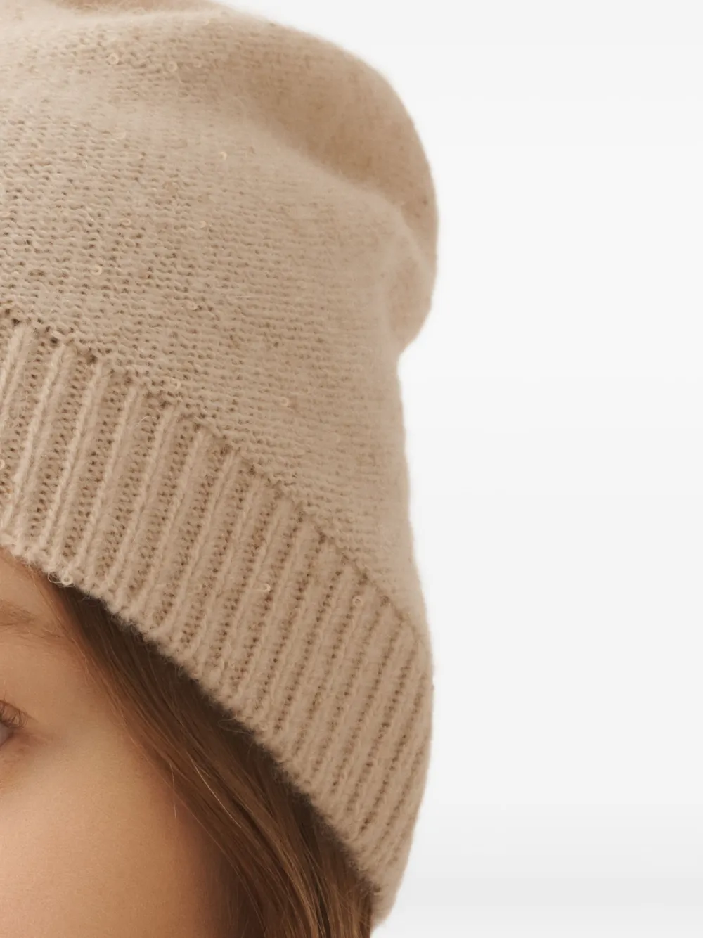 Fabiana Filippi Sequin-embellished Beanie Hat In Neutral