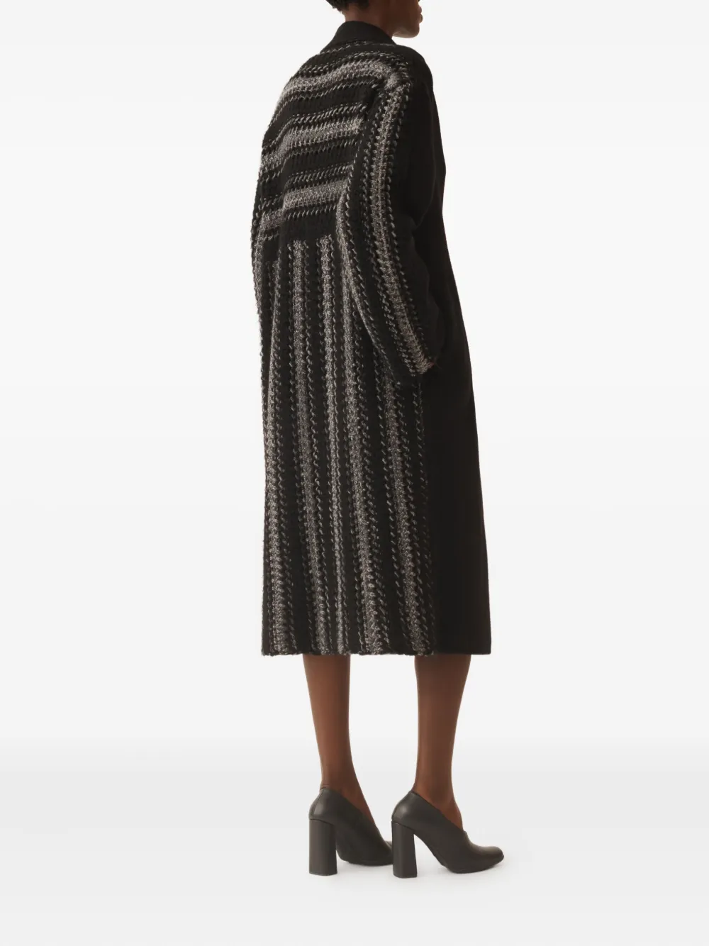 Fabiana Filippi Textured Panelled Coat In Animal Print