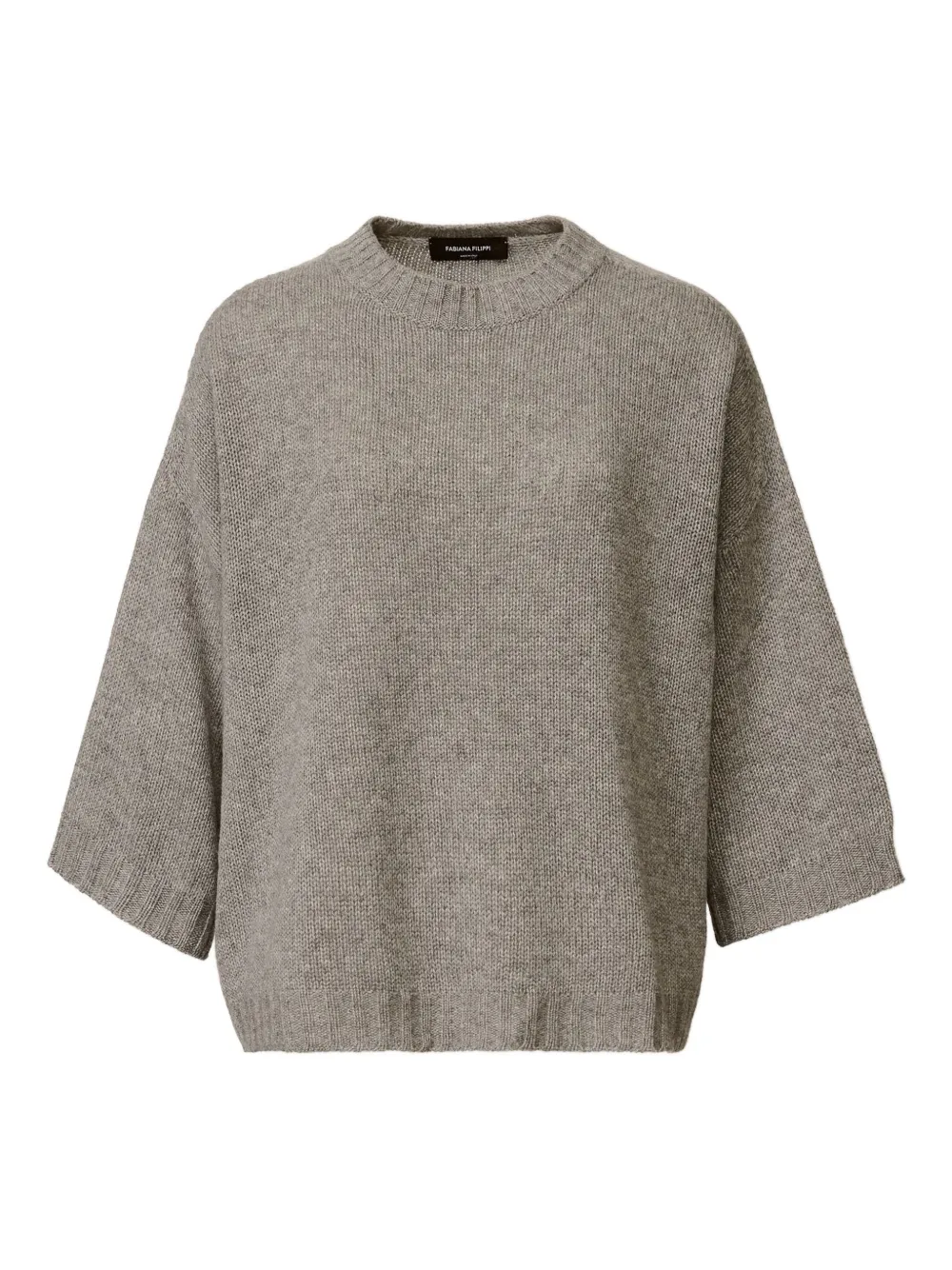 Fabiana Filippi round-neck short-sleeve sweater | Grey | Image 1