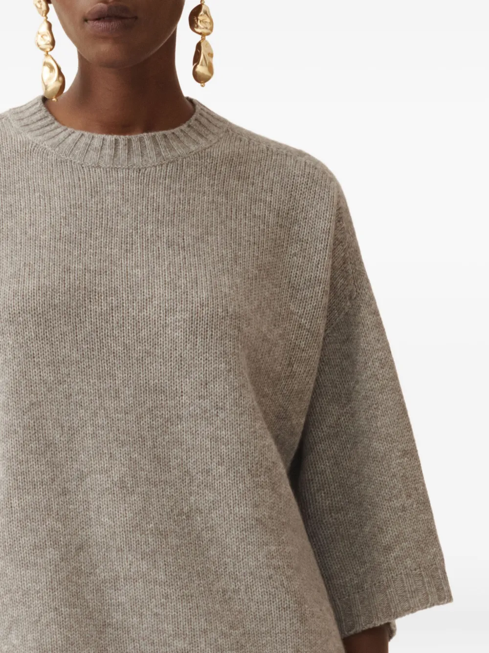 Fabiana Filippi Trui met ronde hals en korte mouwen Grijs