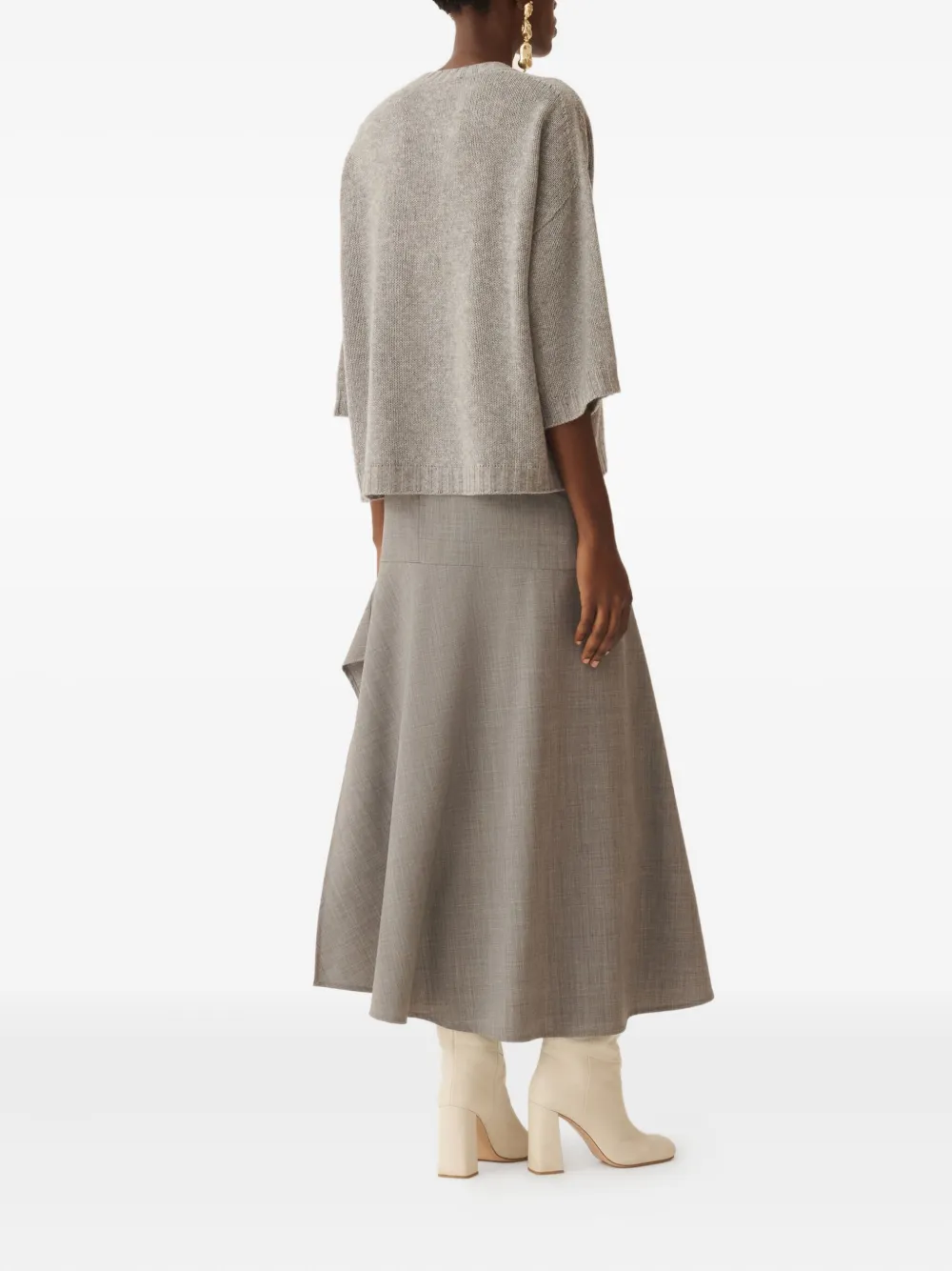 Fabiana Filippi Trui met ronde hals en korte mouwen Grijs