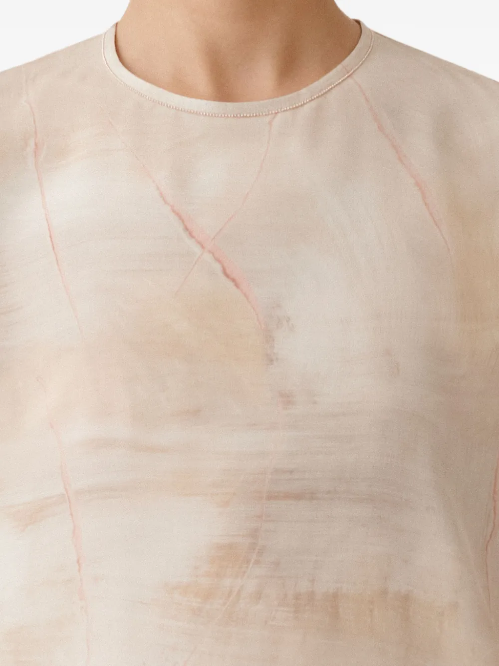 Fabiana Filippi T-shirt met marmer-print en korte mouwen Beige