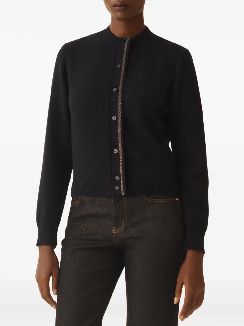 Fabiana Filippi Embellished Button Cardigan In Black