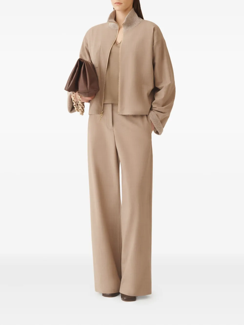 Fabiana Filippi Broek met zijstreep - Beige
