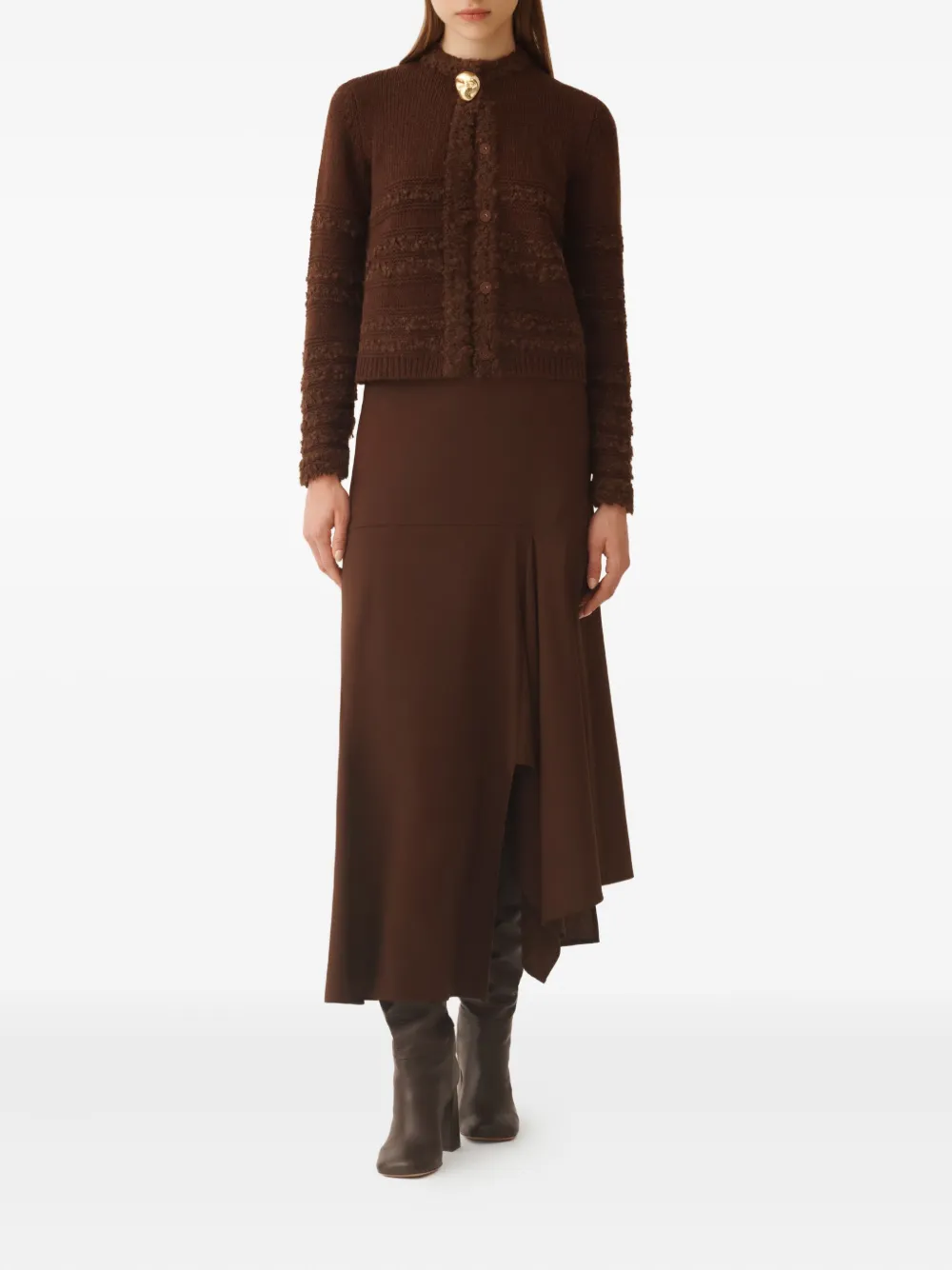 Fabiana Filippi Button-up vest Bruin