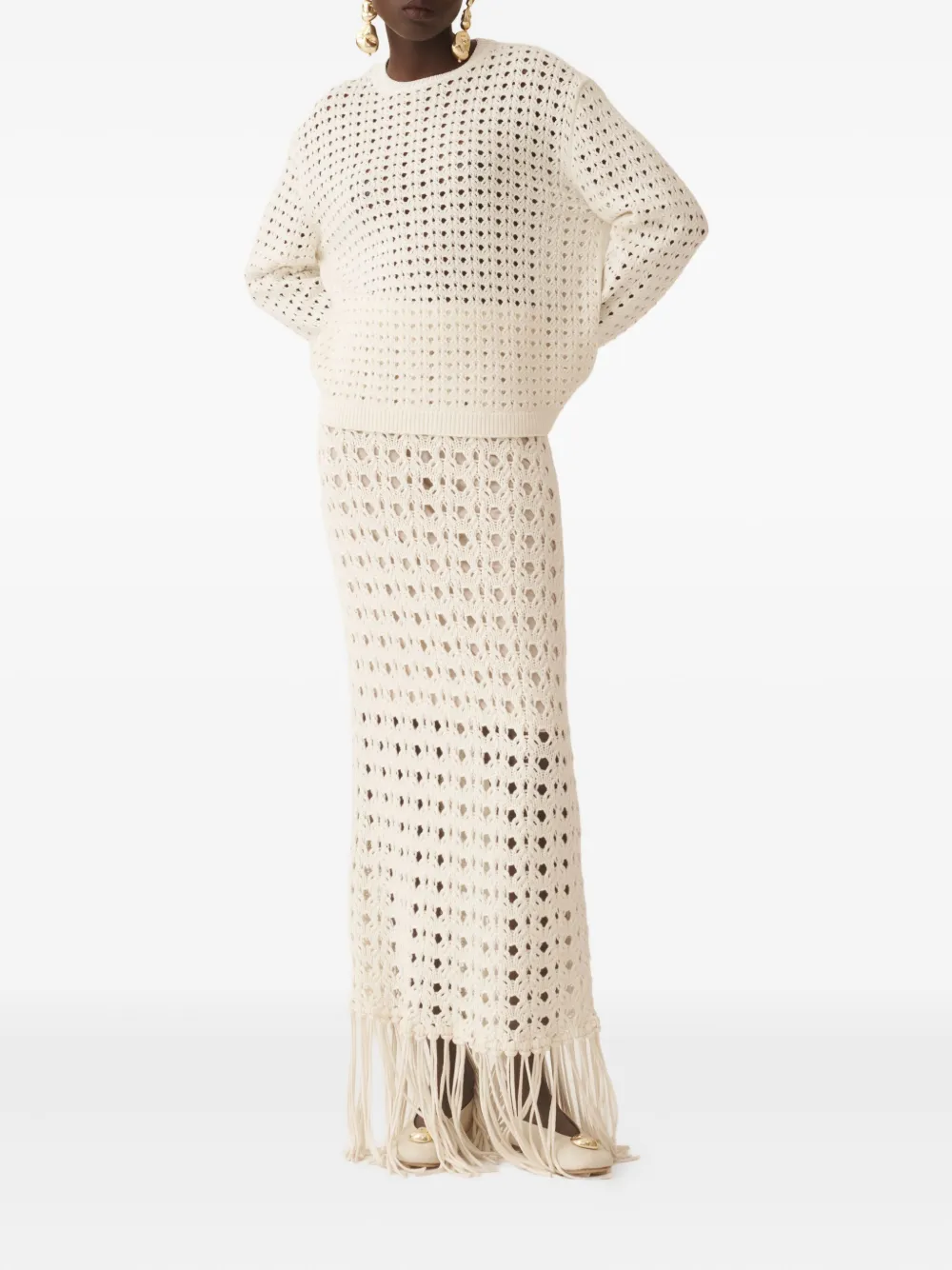 Fabiana Filippi Opengebreide trui Beige