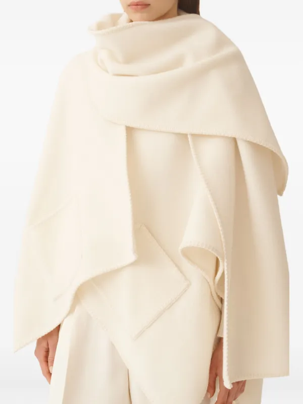ポンチョ・ケープ FABIANA FILIPPI Women Capes SAD275A006L402 VRU Silver Fabiana Filippi pocket-detail Draped Cape | White | FARFETCH