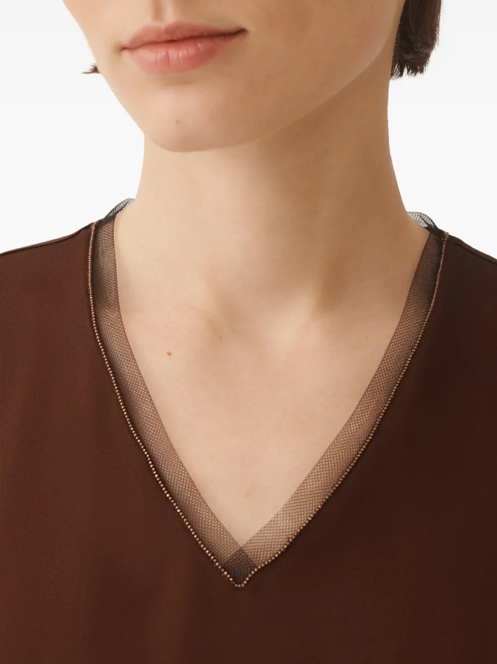Fabiana Filippi Tuniek met V-hals Bruin