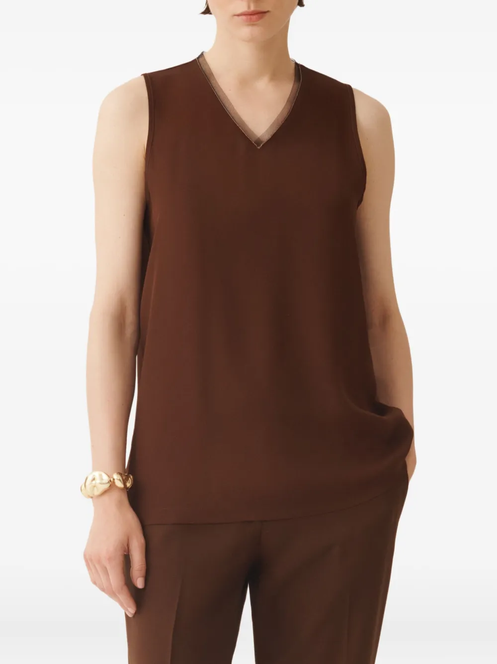 Fabiana Filippi Tuniek met V-hals Bruin